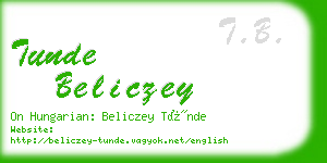 tunde beliczey business card